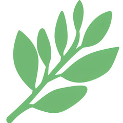 Naklejka premium A Simple Plant Pattern Featuring Five Elliptical Leaves in Light Green, Arranged in a Straight Line, with a Clean White Background