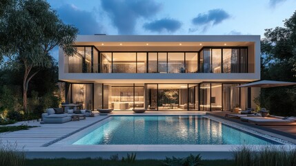 Fototapeta premium Modern Luxury Villa with Swimming Pool