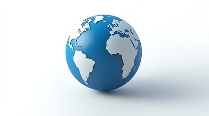 A blue globe isolated on a white background.