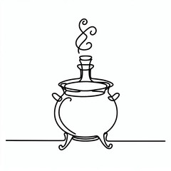  bottle with potion silhouette thin lines 