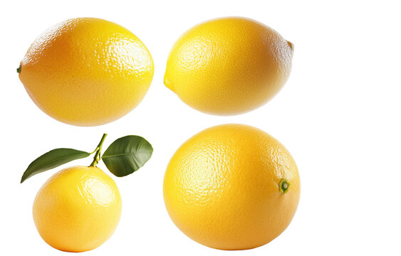 Meyer Lemons Floating isolated on transparent background 