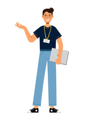 Character Design Study 1 Men Holding Laptop 4