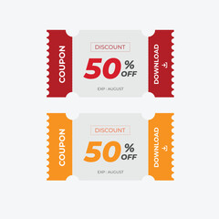 Gift Coupon with discount 50 off. coupon voucher discount coupon