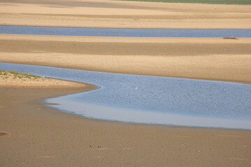 receding lake bed due to severe draught