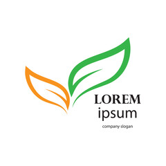 Fototapeta premium fresh leaf logo design for natural life
