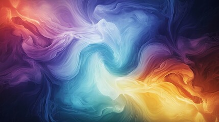 Fototapeta premium Growth from Chaos: An abstract chaotic swirl of colors and shapes that gradually forms into a structured, glowing figure, symbolizing how growth often emerges from overcoming confusion and challenges