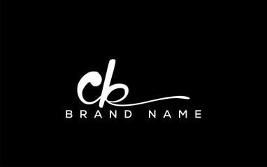 CB letter beauty handwriting vector logo.