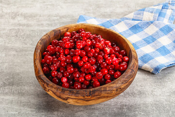 Ripe sweet wild organic cowberry