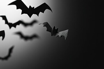 Fototapeta premium halloween and decoration concept - paper bats flying with generative ai