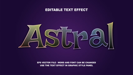 Editable Text Effect Astral 3D Vector Template