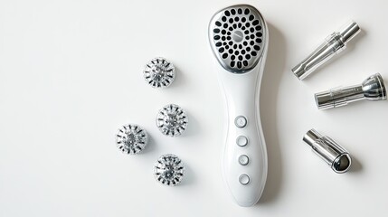 Fototapeta premium Facial device with attachments on a clean surface