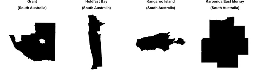 Grant, Holdfast Bay, Kangaroo Island, Karoonda East Murray outline maps