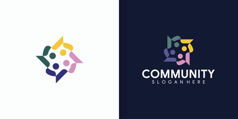 community logo design. symbol for teamwork, social group. Vector illustration