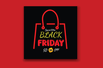 black friday sale banner social media template