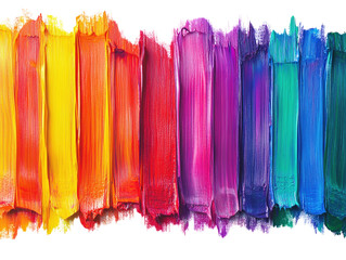 Naklejka premium Colorful paint strokes on white background PNG transparent.