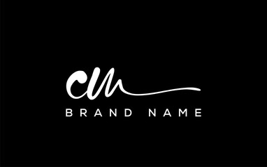 CM letter beauty handwriting vector logo.