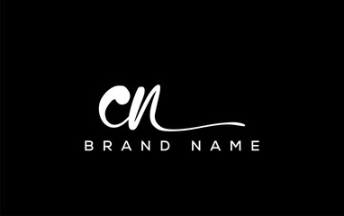 CN letter beauty handwriting vector logo.