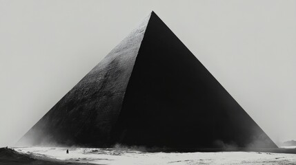 Black Pyramid - Ancient Egyptian Pyramid in Black and White