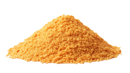 A vibrant pile of orange powder, ideal for cooking and seasoning. Perfect for food photography and culinary visuals.