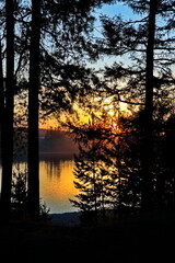 Sunset on the bank of the Aldan River.