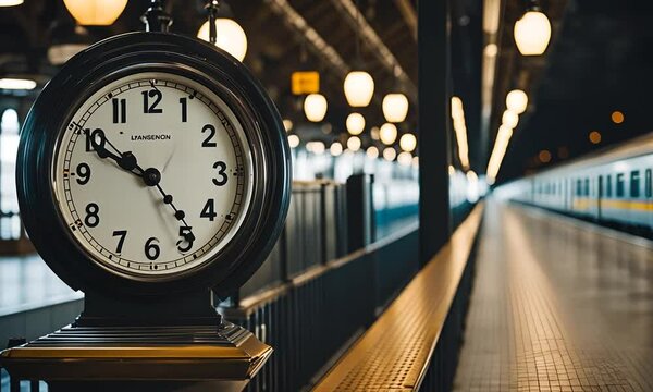 Clock at a train station.