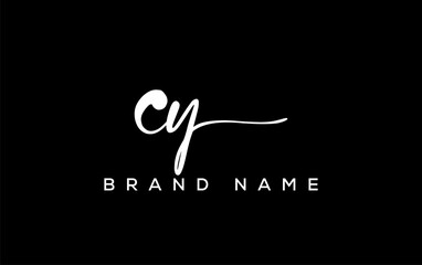 CY letter beauty handwriting vector logo.