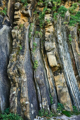 Partial view of the flysch in the area of Peine del Viento in Donostia, San Sebastian