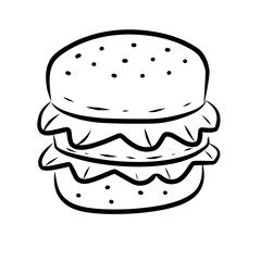 hamburger on a white background