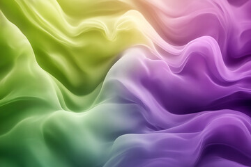 Obraz premium Abstract banner template with silky effect background. Smoke, smog, fog or dust with color gradient purple to green.