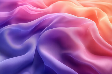 Fototapeta premium Abstract banner template with silky effect background. Smoke, smog, fog or dust with color gradient purple to pink.