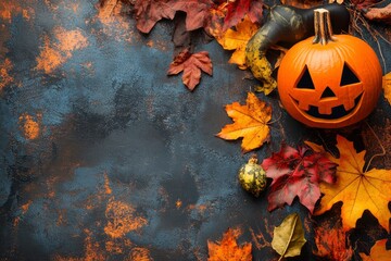 halloween decoration, copy space with generative ai