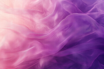 Fototapeta premium Abstract banner template with silky effect background. Smoke, smog, fog or dust with color gradient purple to pink.