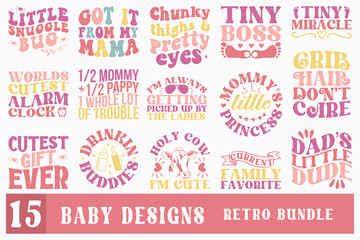 Fototapeta premium baby designs retro bundle t shirt design