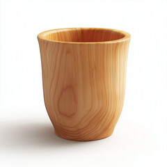Wooden cup with natural grain texture on white background for Kwanzaa 