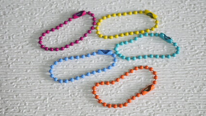 Colorful ball chain necklace for making keychains or crafts