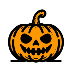 Jack O Lantern. Orange halloween pumpkin design