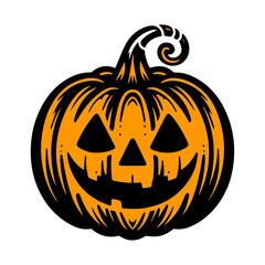 Jack O Lantern. Orange halloween pumpkin design