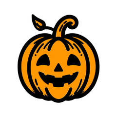 Fototapeta premium Jack O Lantern. Orange halloween pumpkin design