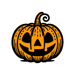 Jack O Lantern. Orange halloween pumpkin design