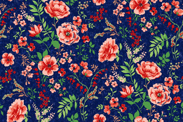 Floral pattern with halftone background