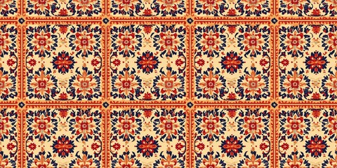Rug seamless pattern with a traditional, woven design. seamless background pattern