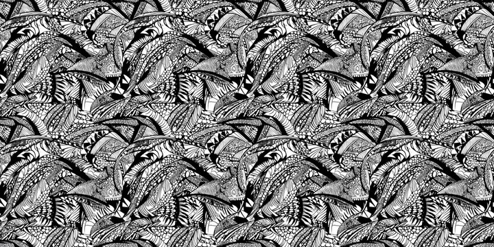 Zentangle pattern with an intricate, meditative design. seamless background pattern