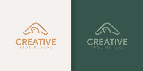 Turtle logo design. Marine animal icon illustration