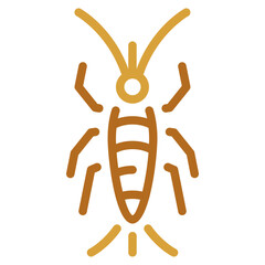 Stylized Illustration of an Insect with Simple Lines and Shapes