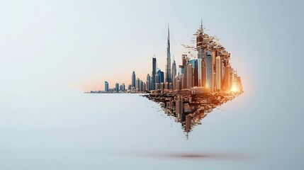 Futuristic Cityscape with Abstract Architectural Elements