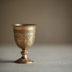 Ornate gold kiddush cup 