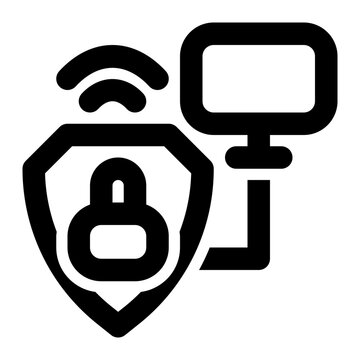 black security shield wifi computer icon clip art preview