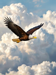 Naklejka premium Majestic Eagle Soaring in the Sky