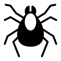Simple Black Silhouette of a Tick