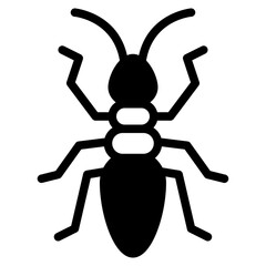 Simple Black Ant Icon for Educational Use